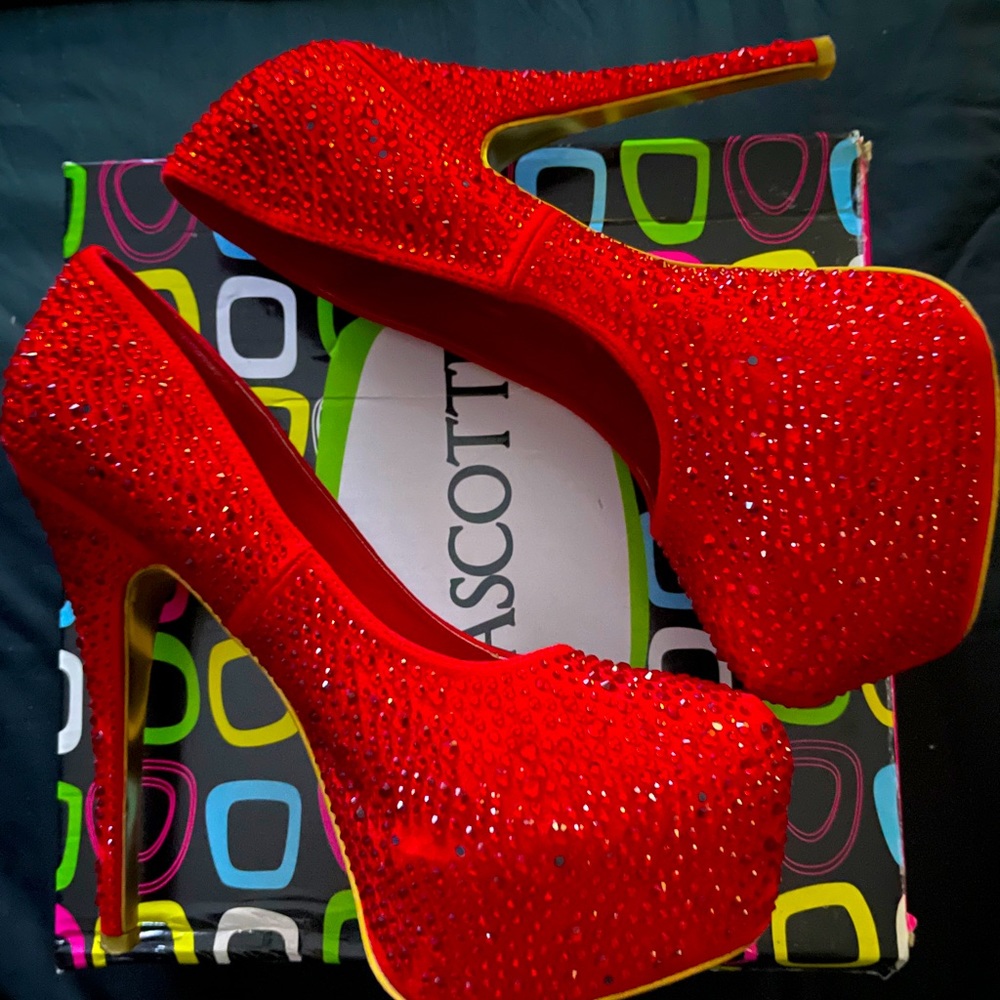 Sexy red platform heels
